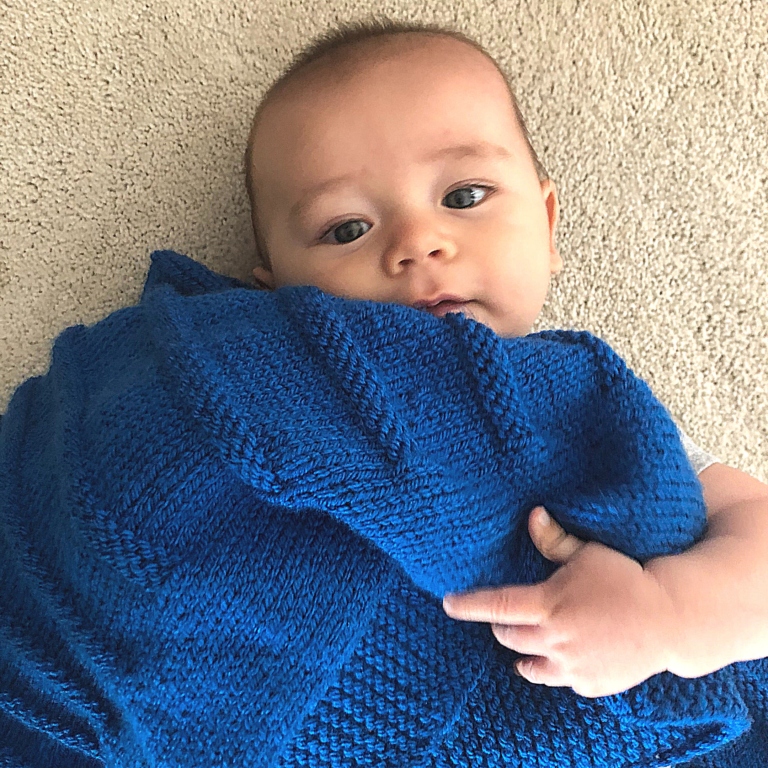 Kid knit dark blue blanket shops for new born